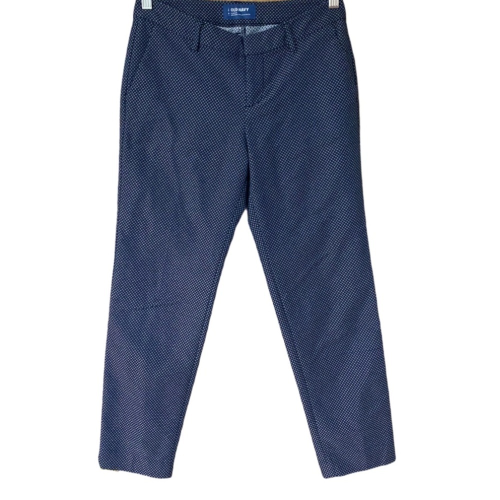 Old Navy Harper Navy Dobby print ankle pants 0